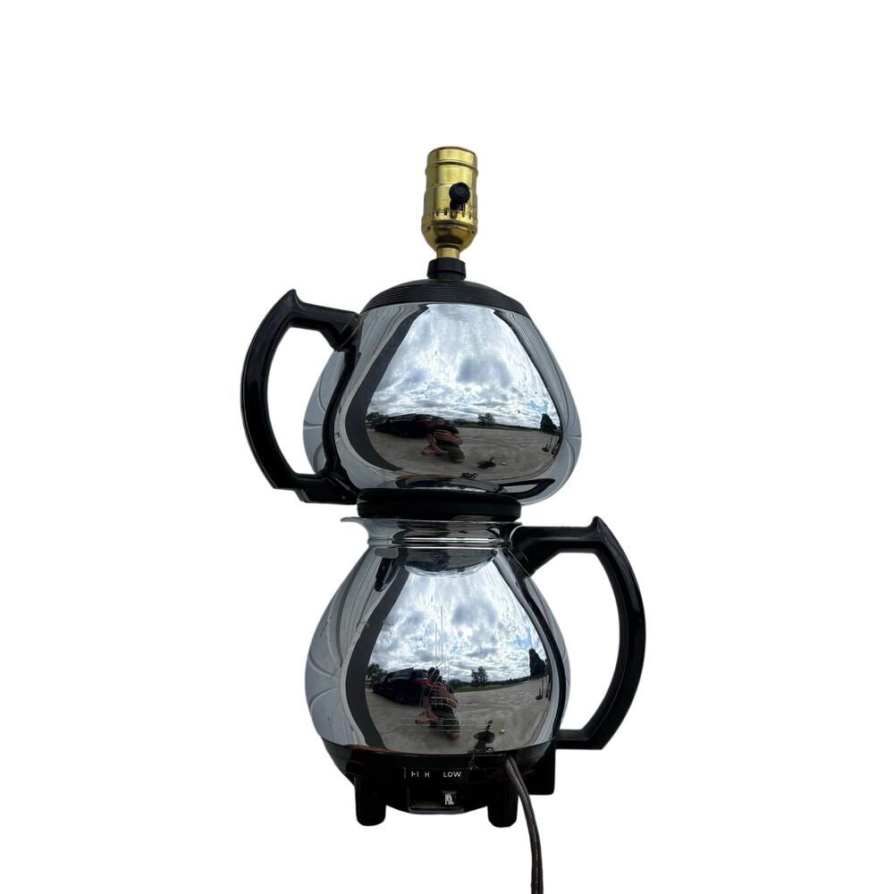 VTG MCM Chrome Sunbeam Coffeemaster Electric Coffee Percolator LAMP Conversion